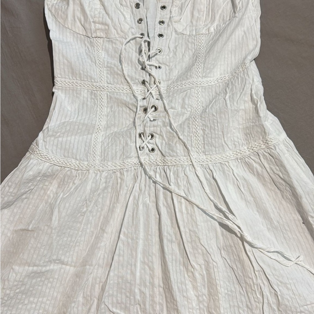 ASOS White Pleated Bustier Sundress